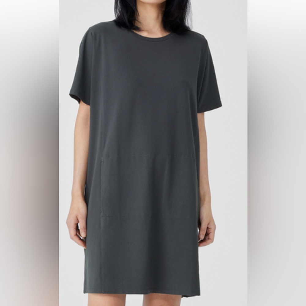 Eileen Fisher Classic Gray Women's jersey / T-shirt Dress size L